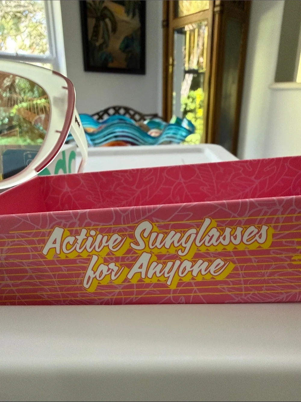 Goodr Opaque Matte White with Pink Accents Cat-Eye Sunglasses
